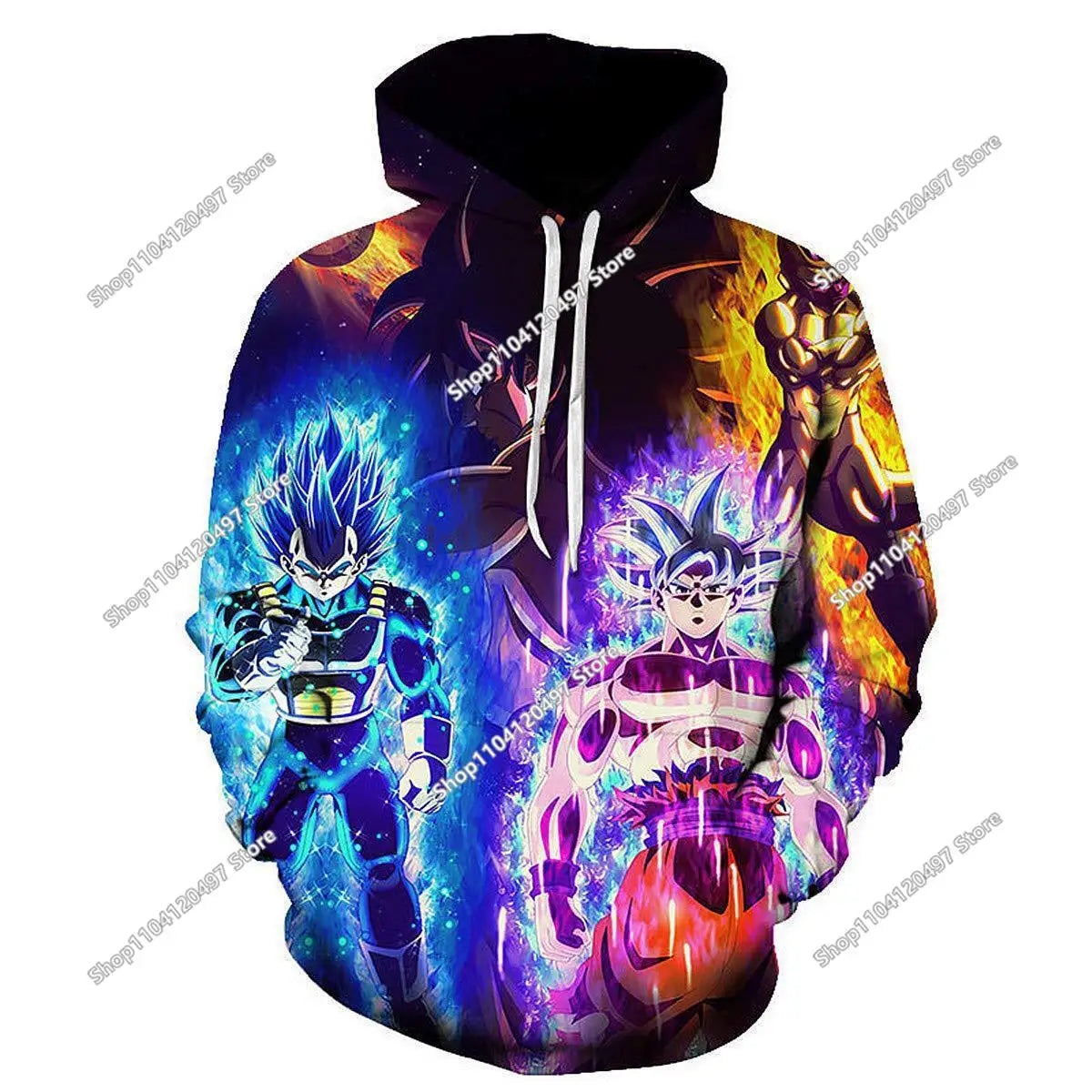 Sweatshirt com capuz Dragon Ball para rapazes e raparigas, novo modelo de outono e inverno, criativo, largo e versátil