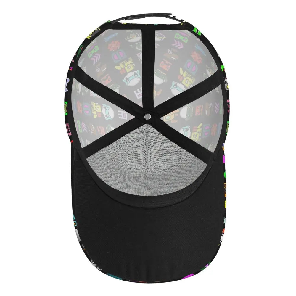 Geometry Dash Mesh Baseball Caps Snapback Fashion Baseball Hats Breathable Casual Casquette Outdoor For Men's And Women's