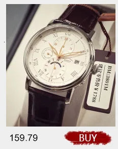 Relógio masculino mecânico automático LOBINNI Luxury Brand Switzerland com calendário perpétuo, vidro de safira e mostrador multifunções L13019-8