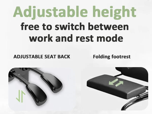 Ergonomic Office Chair High Back with Adjustable Lumbar Support, Reclining Desk Chair with Retractable Footrest, Comfortable Home Office Chair