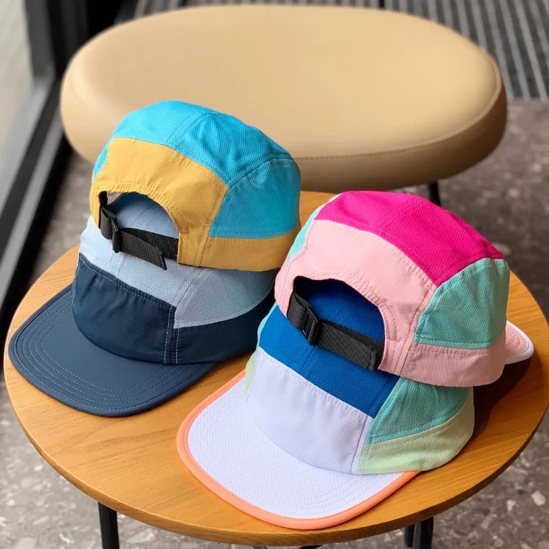 Custome Logo Personalized Quick-drying Five-panel Flat-brimmed Hat Men and Women Outdoor Breathable Sports Sunshade Baseball Cap