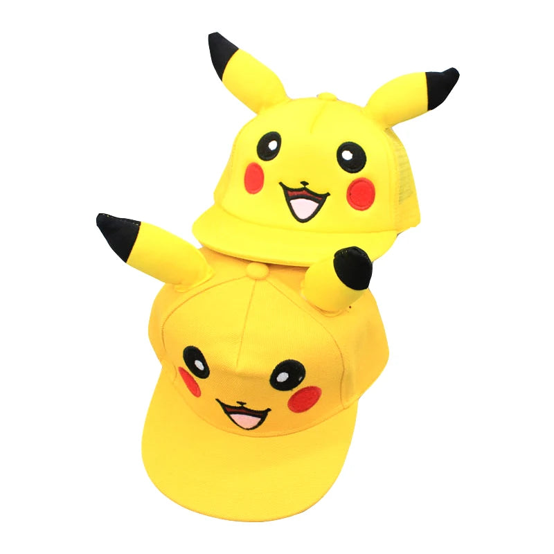 Pokemon Baseball Cap Pikachu Hat Pokemon Cosplay Hip Hop Cap for Girl Boy Children kids Anime Figures Toy Gift Cartoon Hat