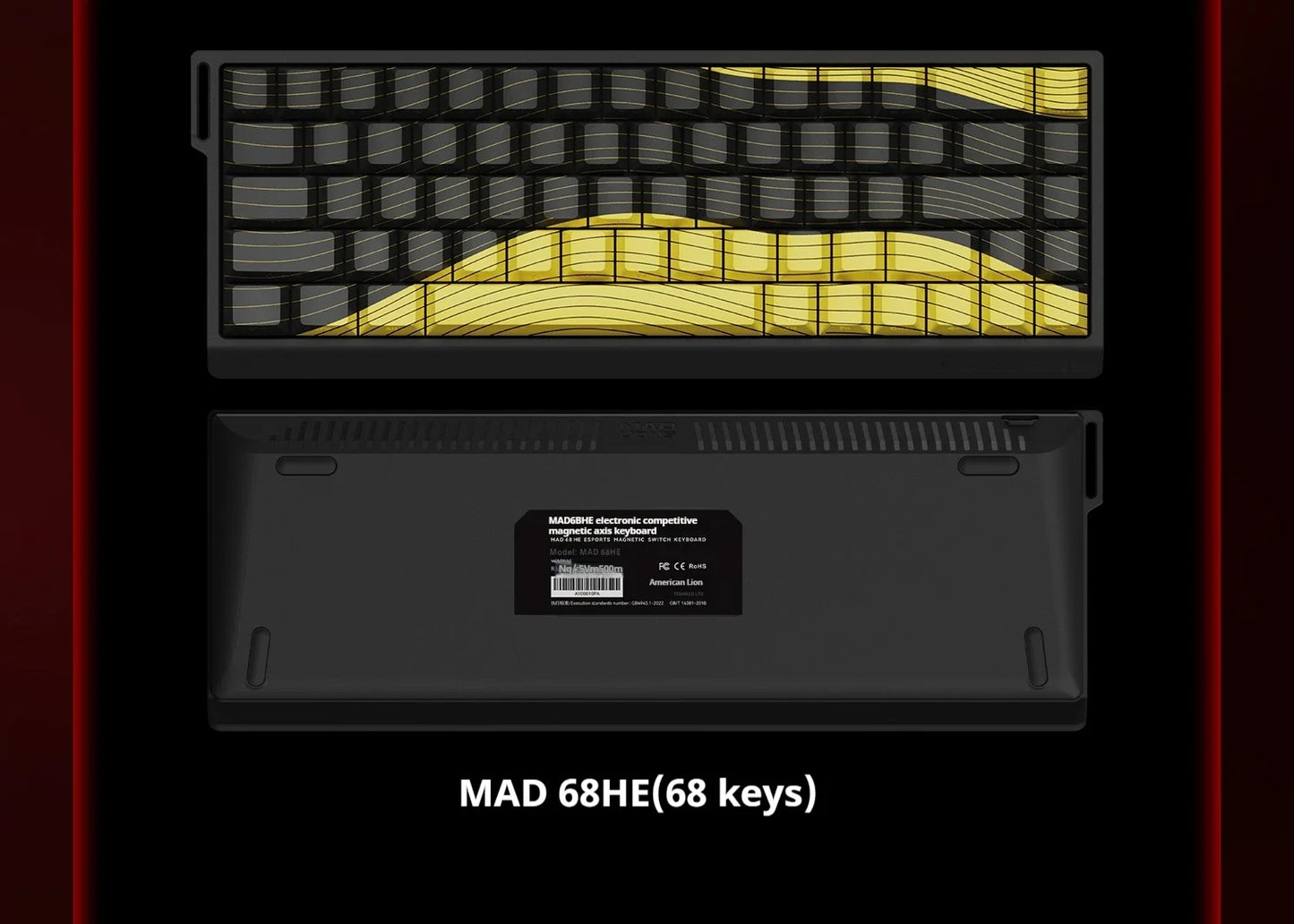 Teclado gaming FGG MAD60 RGB de eixo magnético, dedicado a jogos, com teclas totalmente hot-swap, resposta rápida e personalização de entrada de gama