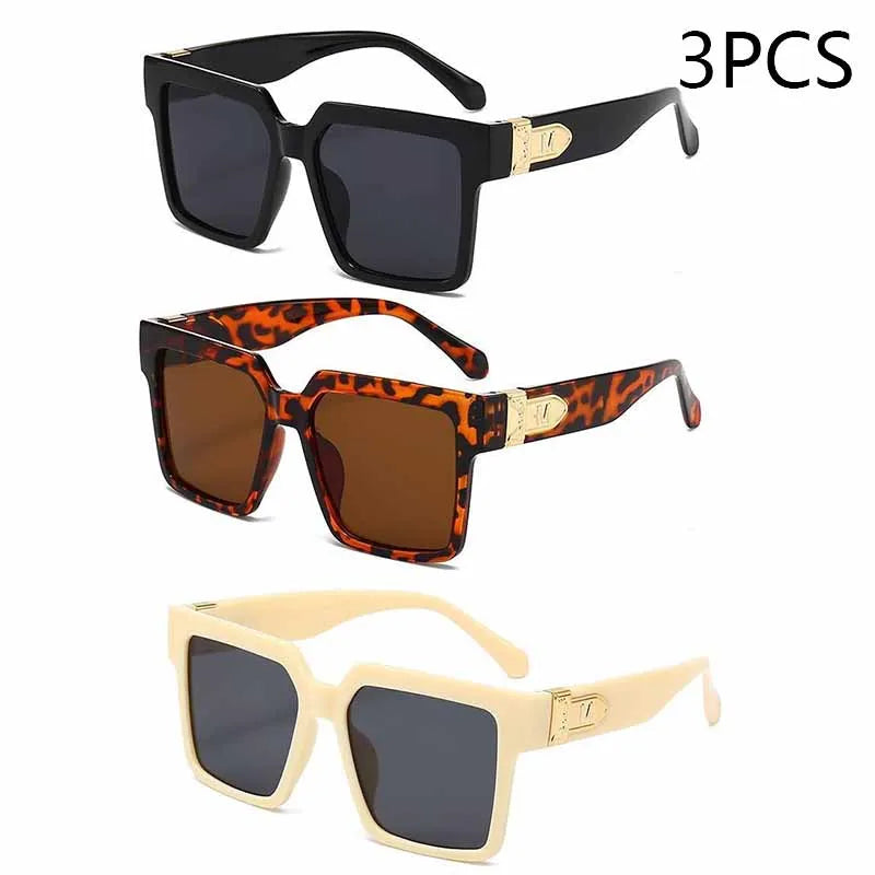 New Luxury Brand Designer Square Oversized Sunglasses Men Women 2024Fashion Thick Frame Glasses Mens UV400 Male Celebrity
