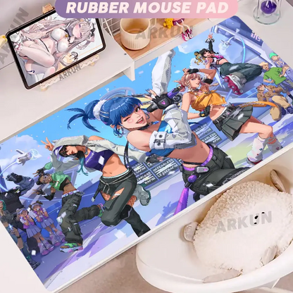 Madingas didelis FPS 900x400 anime žaidimų merginos Overwatch nešiojamojo kompiuterio ir biuro minkštas guminis stalo kilimėlis, XXL žaidimų pelės kilimėlis