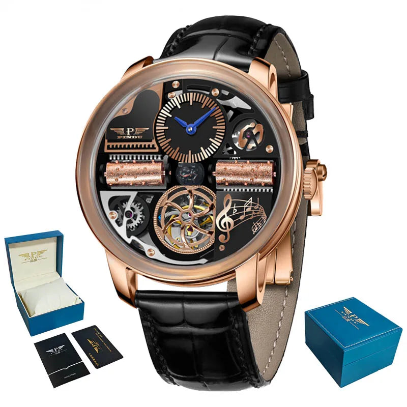 PINDU Watch New TOP Men Mechanical Watch Godfather Fashionable Classic Series 45.5MM Wristwatches Men M2791B