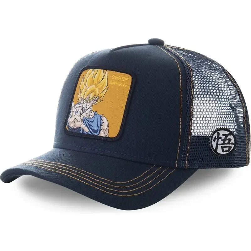 Son Goku Cap Baseball Cap Summer Travel Peaked Cap Men's Embroidery Hip-Hop Sun Visor Adjustable Trucker Mesh Cap