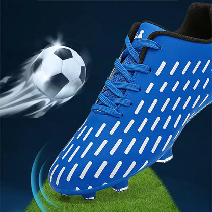 Chaussures de football en cuir pour enfants, baskets montantes pour garçons et filles, chaussures d'entraînement de football pour hommes, nouveau