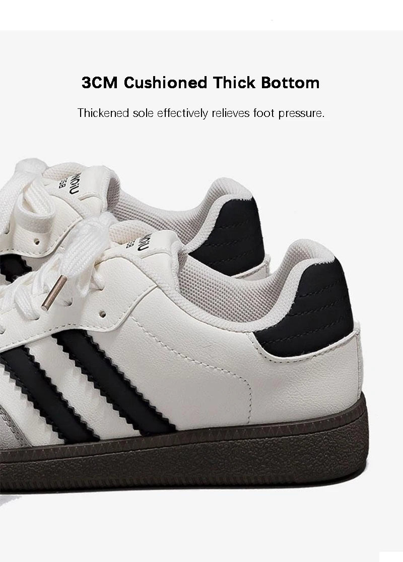 HuanQiu Women's Shoes Retro Fashion Casual Flats Female Sneakers Lace-up Comfortable Non-slip German Training Shoes for Women