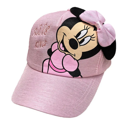 Disney Minnie Mickey Anime Peripheral Cotton Polyester Baseball Cap Figure Cartoon Peaked Cap Dress Up Kid's Birthday Gifts