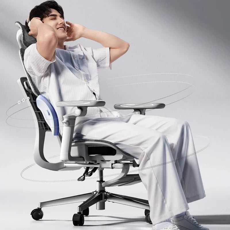 Silla de oficina de malla ergonómica ejecutiva para ordenador y gaming, mueble moderno giratorio con ruedas ajustable, silla gaming ergonómica