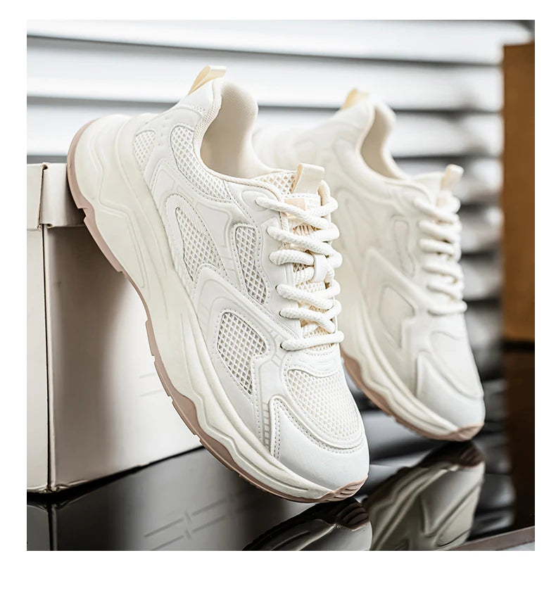 Ténis casuais de corrida para homem, primavera/verão, sola macia, antiderrapantes, respiráveis, para corrida ao ar livre, sapatos desportivos Joker para jovens