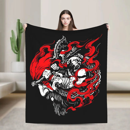 God of War Game Gamers Kratos Blanket  Soft Warm Funny Plush Throw Blanket For Home Decor Travel Flannel Bedspread Bed Cover