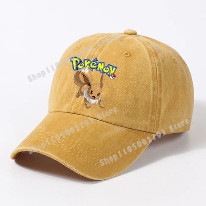Pokemons Baseball Caps Pikachu Kawaii Anime Figures Sunshade Hats Summer Outdoor Parent Child Sunhat Trendy Duck Tongue Cap Gift