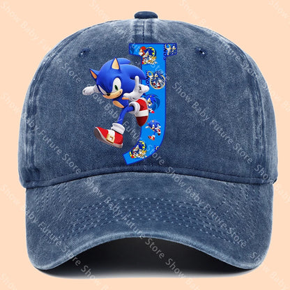 New Cartoon Cute Retro Baseball Caps Sonics Letter Man Boys Hat Hip Hop Breathable Mesh Hats Cute Anime Sunbonnet Birthday Gifts