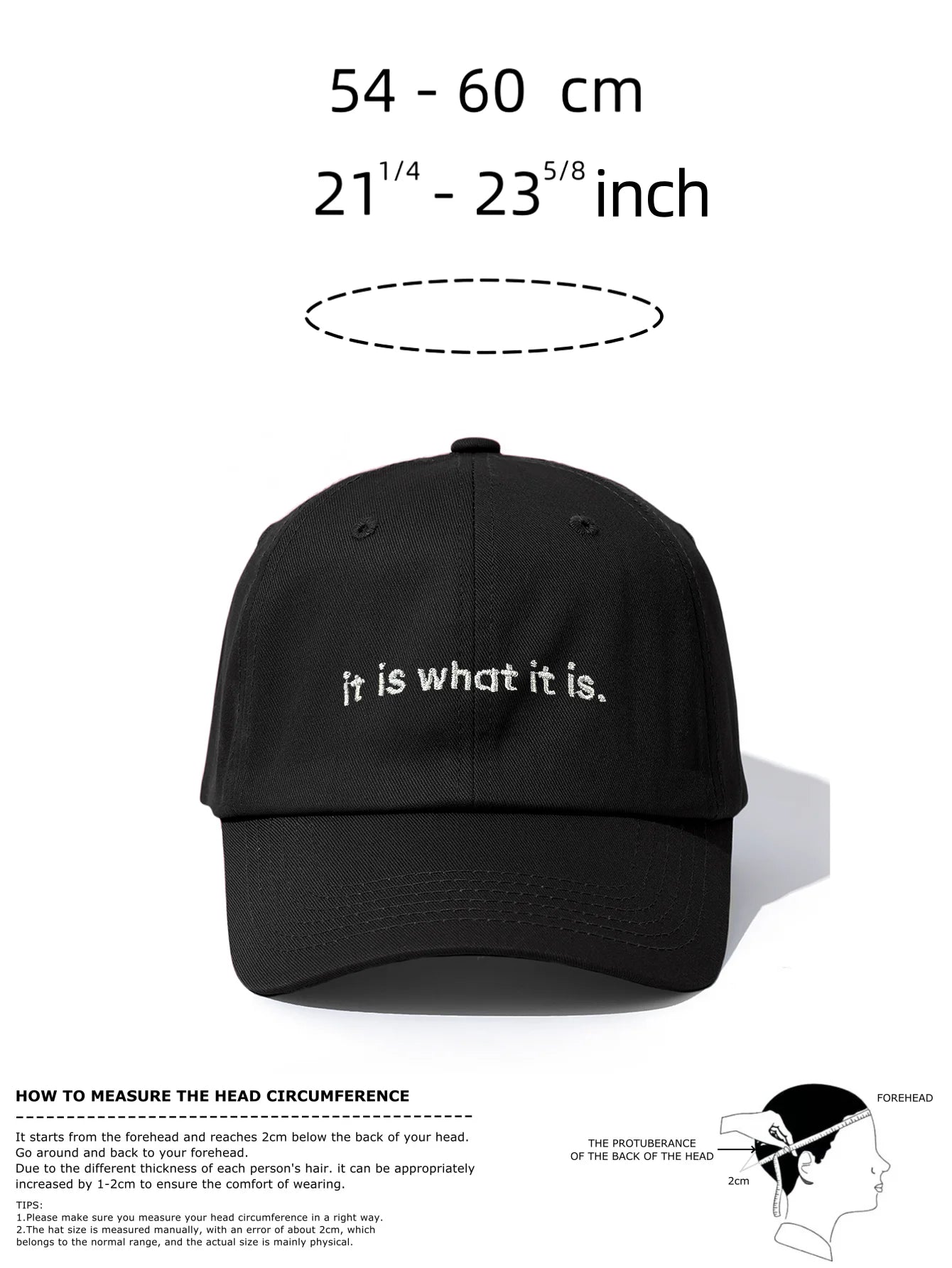 1pc it is what it is Embroidery Baseball Cap for Adults,Minimalist Retro Style Casual Soft Adjustable Dad Hat,Perfect As Gift