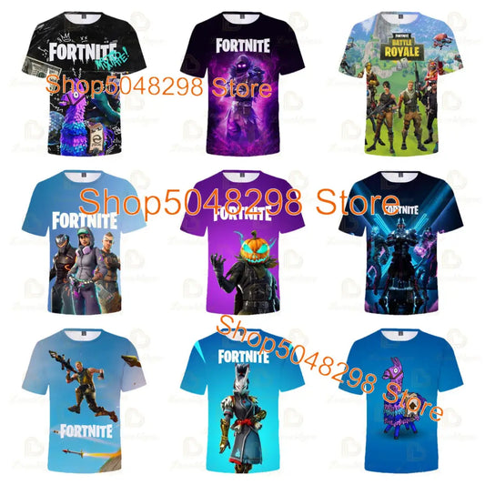Fortnite miesten ja naisten Victory -lastenvaate Battle Royale 3D -collegepaita pojille ja tytöille, lasten yläosat, lasten T-paita, Hero-teinien yläosat