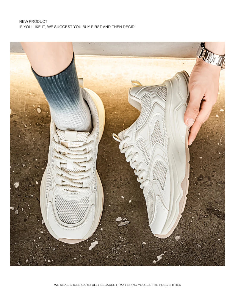Ténis casuais de corrida para homem, primavera/verão, sola macia, antiderrapantes, respiráveis, para corrida ao ar livre, sapatos desportivos Joker para jovens