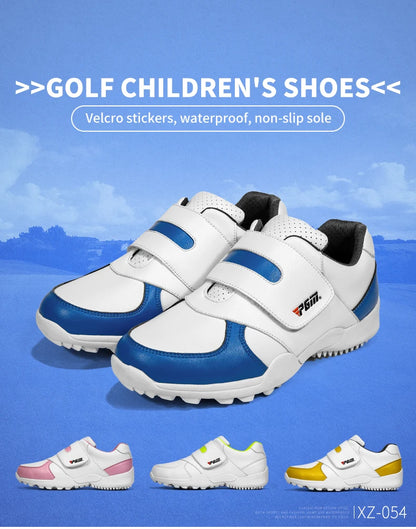 PGM Scarpe da golf per bambini e bambine, scarpe da ginnastica antiscivolo in pelle per l'outdoor, scarpe sportive per bambini XZ054