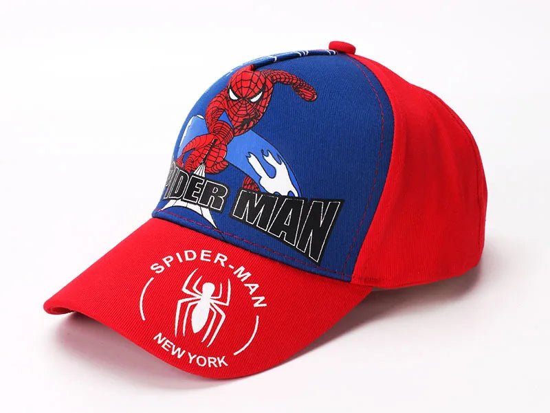 Marvel Anime Figure Spider-Man Cartoon Baseball Cap Cotton Polyester Peaked Cap Boy Girl Headwear Accessories Kids Birthday Gift