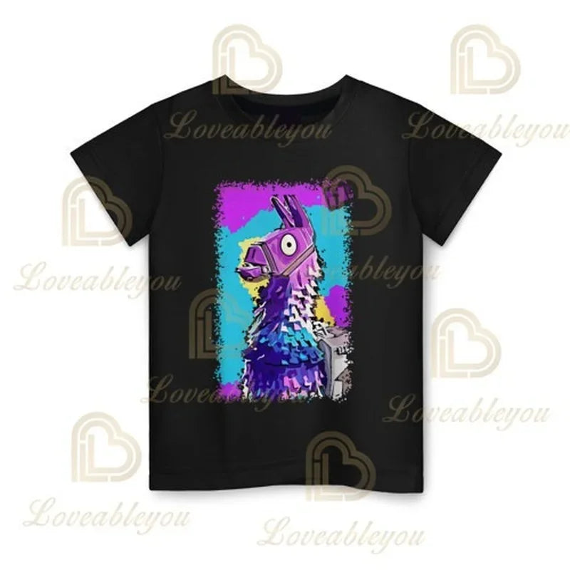 Battle Royale T-shirt Fortnite T-shirt Victory Cartoon Tops Teen Clothes Kids Hero Game Fortress Night 3D Boys Girls T-shirt