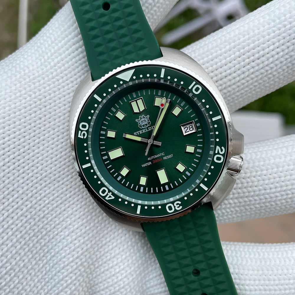 STEELDIVE SD1970 Automatic Mechanical Diver Watch Captain Willard NH35 Watches TURTLE Homage Water Resistant 200M Dive Watch Men
