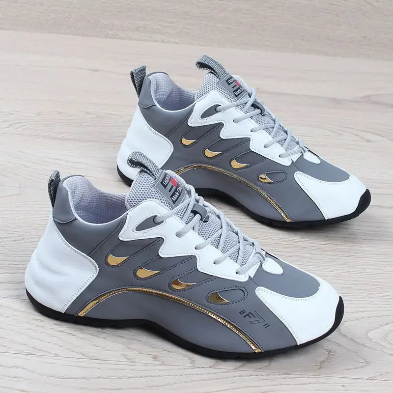 Ténis casuais para homem, leves, macios e respiráveis, vulcanizados, em couro macio, Zapatillas De Mujer