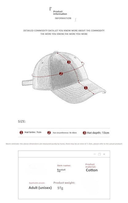 Cappellino da baseball da uomo con ricamo tridimensionale a lettere, parte superiore morbida e bordi grezzi. Modello versatile in stile europeo e americano, regolabile.
