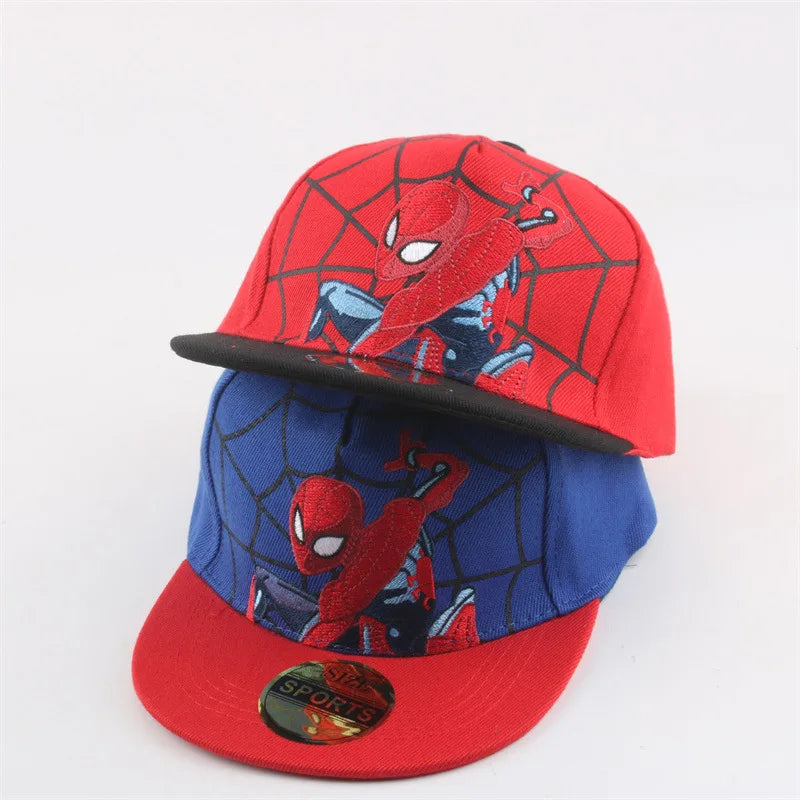 Spider-Man Marvel Peripheral Anime Baseball Cap Cotton Flat Brim Hat Cartoon Decoration Accessories Kid’s Gift Sun Shade Travel