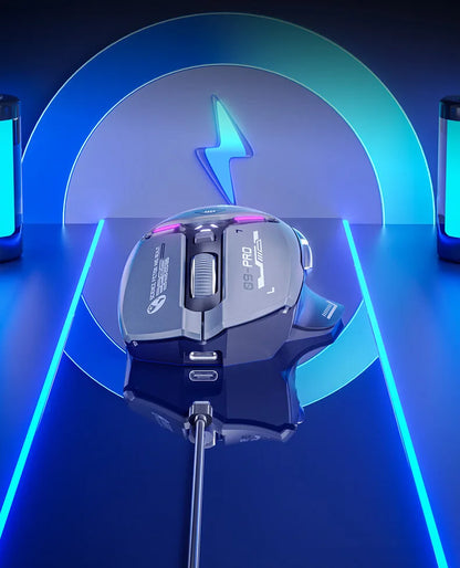 Ratón gaming inalámbrico Inphic IN9PRO 26000DPI, tasa de sondeo 8K, Bluetooth 5.0, con cable, 2.4G, trimodo, RGB, ergonómico
