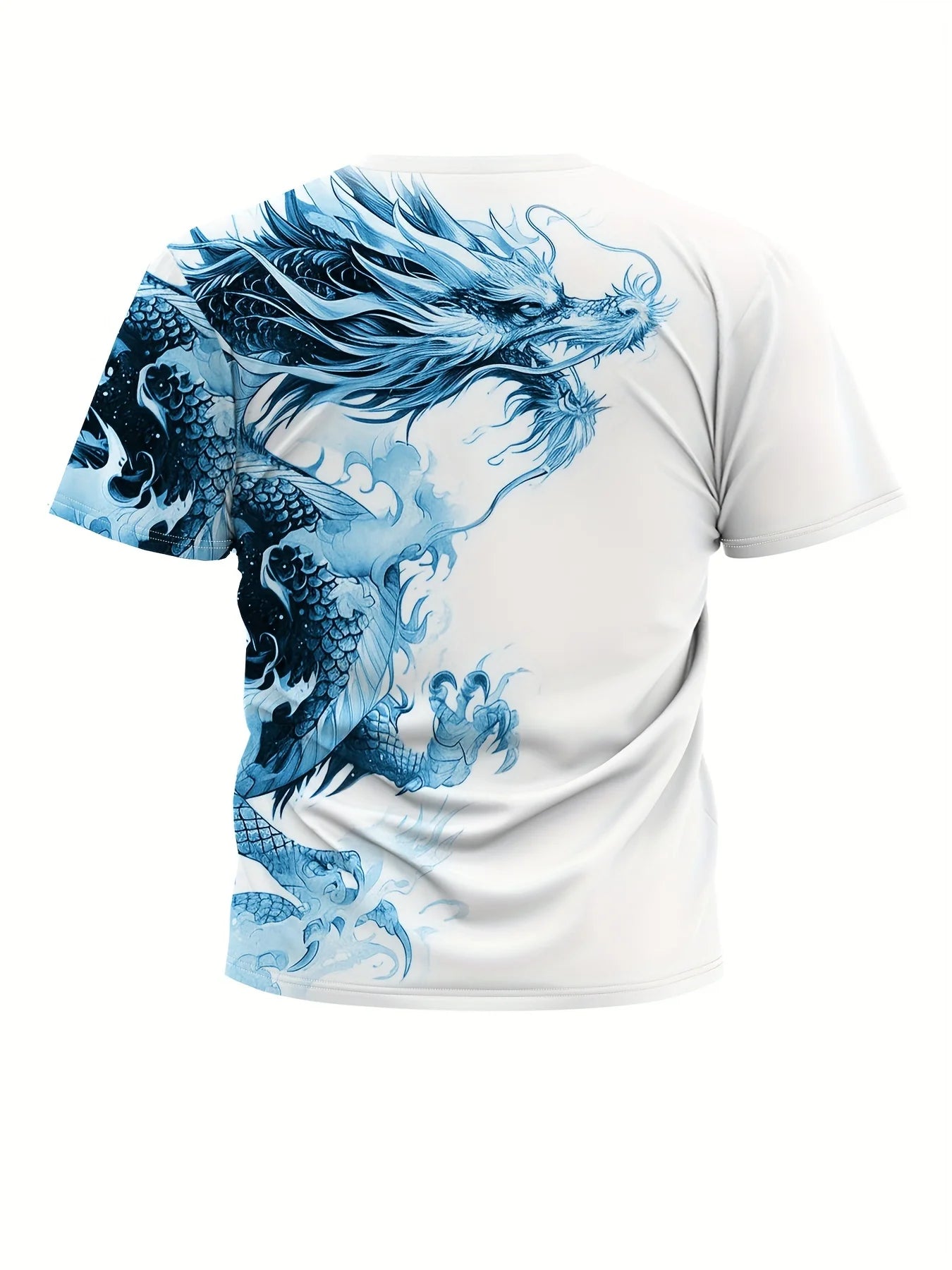 Heren T-shirt met drakenprint, casual ademende stof, grafisch T-shirt in streetstyle, outdoor fashion, shirt met korte mouwen, heren T-shirts