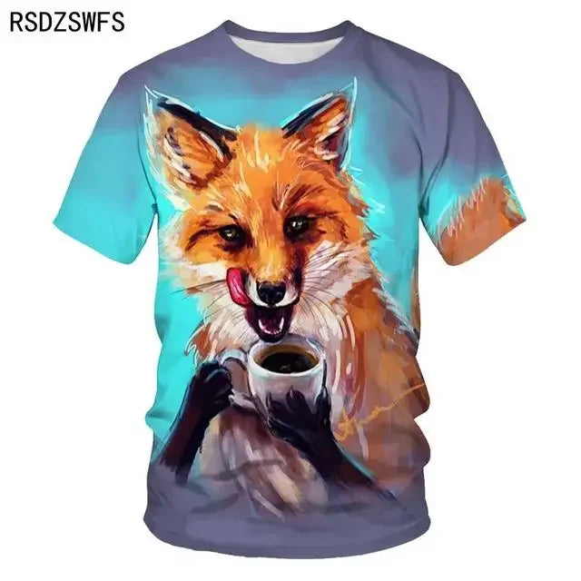 3D Fierce Animal Printed Men's Clothing Casual Fashion Wolf Pattern Short Sleeve Pullover Outdoor Daily Trend T-shirts For Men