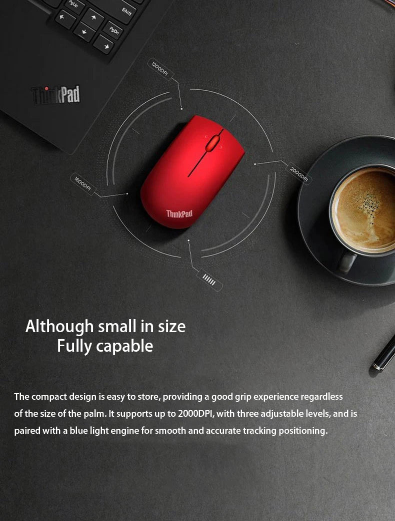 Mouse Lenovo ThinkPad Office Mouse 4Y50Z21427 Black Bluetooth + Wireless Dual-Mode Mouse