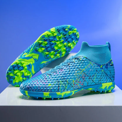 Nouvelles chaussures de football pour hommes, crampons pour terrain extérieur, baskets montantes très vendues pour intérieur, chaussures de football de haute qualité, chaussures de futsal antidérapantes