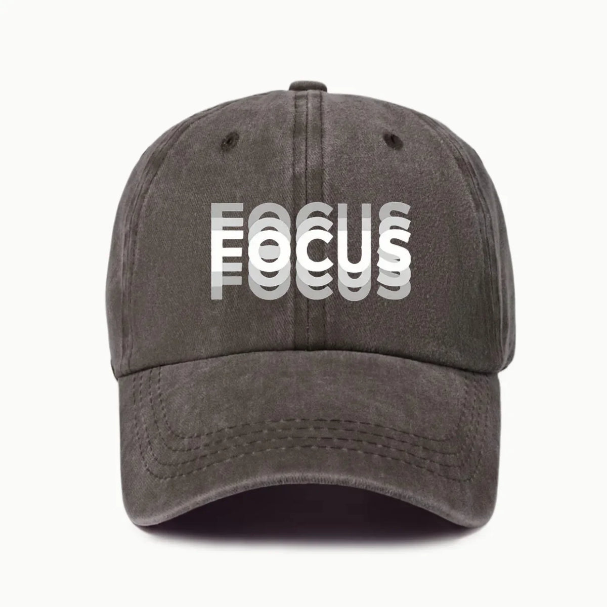 Gorra de béisbol de estilo clásico ajustable de algodón lavado con estampado FOCUS, gorra deportiva tipo «pico de pato» para hombre y mujer