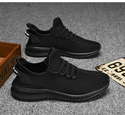 Adidași casual antiderapanti pentru bărbați, respirabili, pentru jogging, antrenament, drumeții, sport și alergare în aer liber, din tricot țesut, cu șireturi