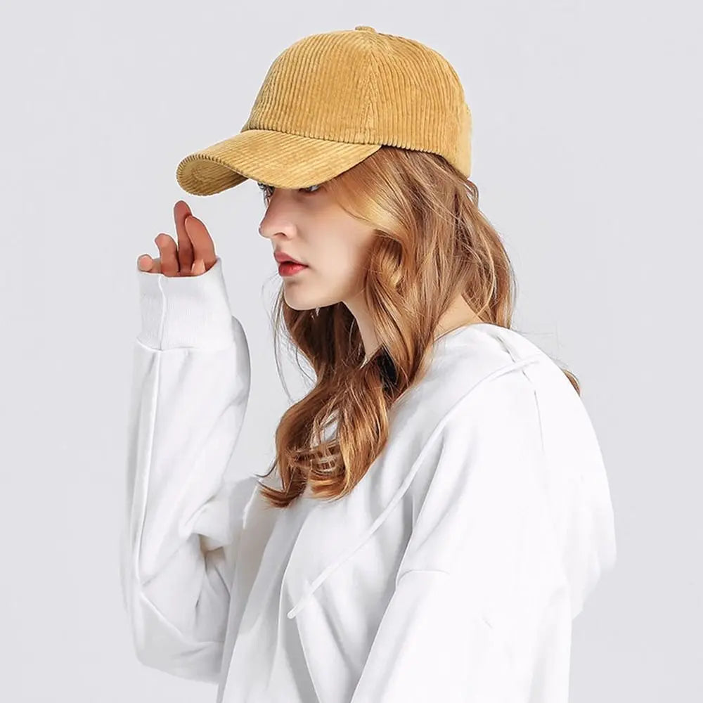 Unisex-baseballkeps i corduroy, justerbar solhatt, hiphop-keps för män