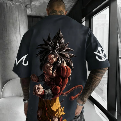 T-shirt Dragon Ball Anime Super Saiyan 4 : t-shirt d'été pour homme et femme, style urbain, ample, décontracté, polyvalent, vêtements assortis parent-enfant