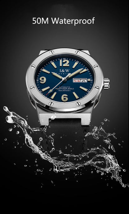 IW New Fashion Date Men Watch MIYOTA Automatic Movement Luminous Top Brand Luxury Sports Mechanical Watch Relogio Masculino