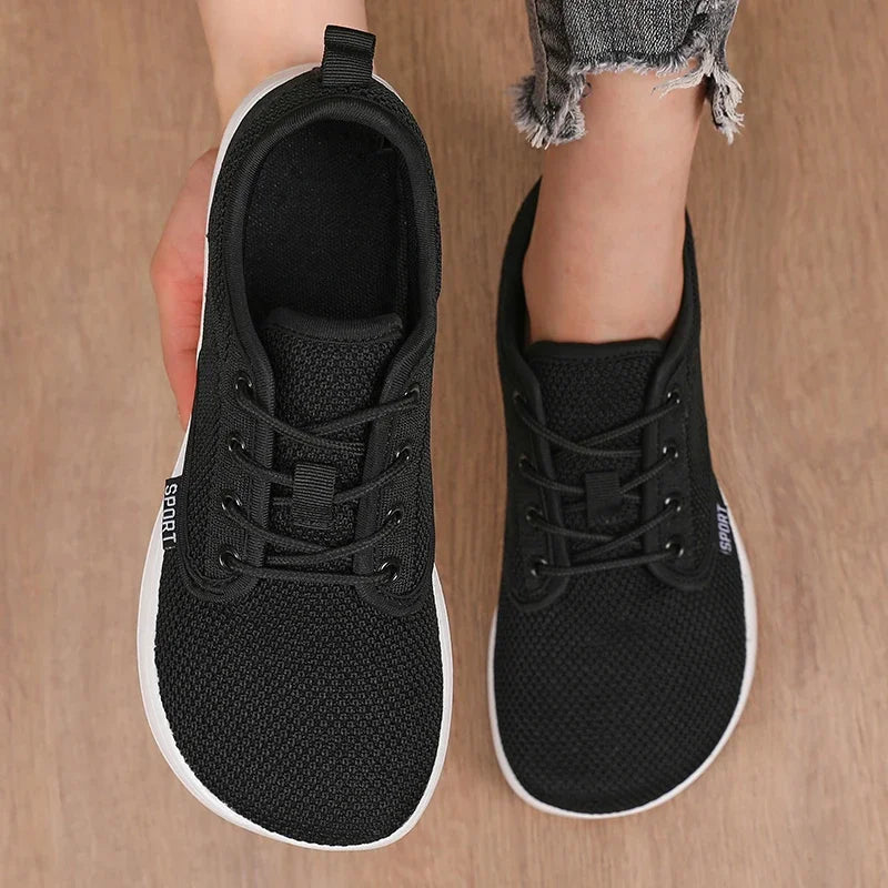 Atmungsaktive Sommer-Flachschuhe für Damen, leichte Mesh-Schuhe, bequeme Wanderschuhe, Herren-Schuhe für breite Füße, weiche Sohle, Freizeitkleidung, Barfuß
