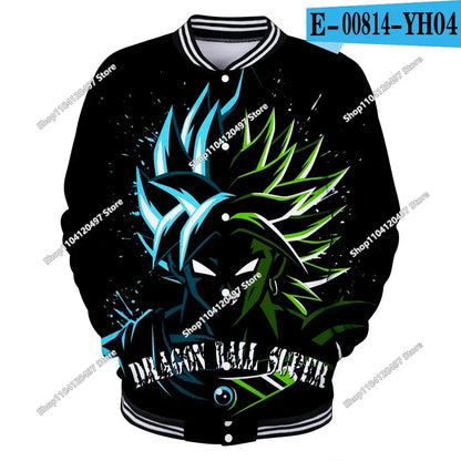 New Japanese Anime Dragon Ball Z Varsity Jacket Autumn Casual Sweatshirt Hoodie Coat Jacket Brand Baseball Jacket