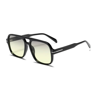 3507 Double Bridge Square Fashion Sunglasses - UV400 Vintage Pilot Style Shades, Retro Classic Sun Glasses for Men Women 411240
