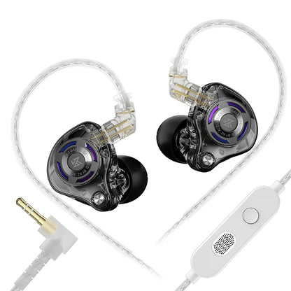 Auriculares IEM Gaming KZ Gale – Monitores In-Ear HiFi com driver superlinear e cabo de 2 pinos destacável banhado a prata