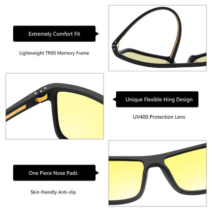 ZENOTTIC Polarized Sunglasses for Men Shades Lightweight TR90 Frame UV400 Protection Square Outdoor Trave Driving Sun Glasses
