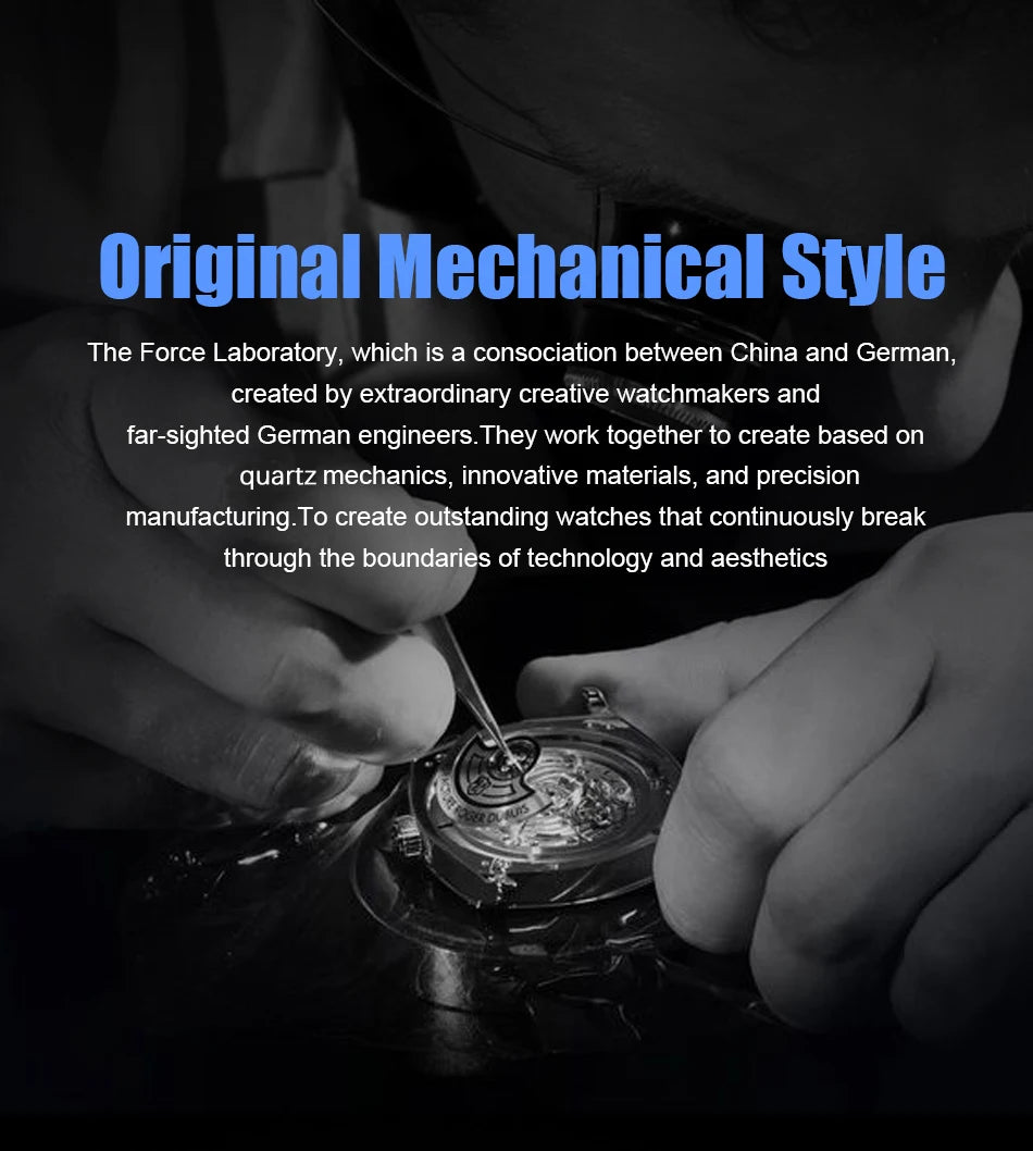 FeelNever Sport Automatic Movement Quartz Watch Stainless Steel Sapphire Crystal Watches Men 500M Waterproof Clocks Reloj Hombre