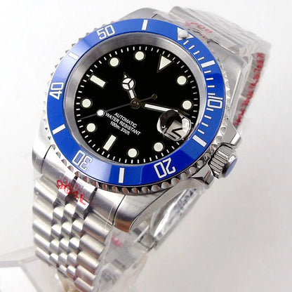 Reloj automático para hombre Miyota8215 resistente al agua 200m, reloj de buceo 40mm, movimiento mecánico, luminoso, correa Jubilee y hebilla Glide Lock