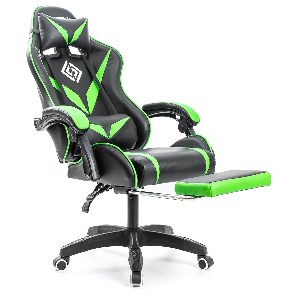 400Lbs Load Ergonomic Gaming Chair with Massage, Footrest, Lumbar Support, Reclining Computer Chair with Adjustable Armrests