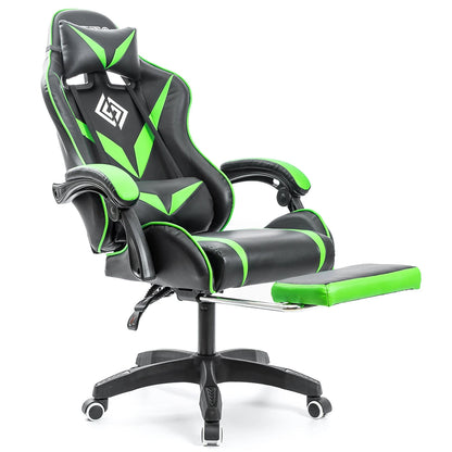 400Lbs Load Ergonomic Gaming Chair with Massage, Footrest, Lumbar Support, Reclining Computer Chair with Adjustable Armrests