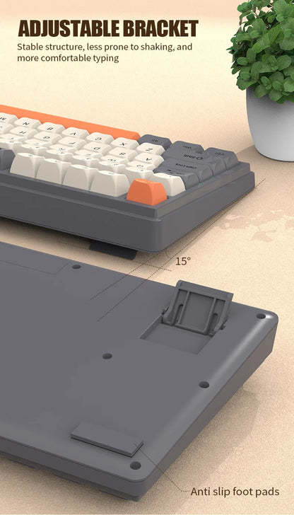 Keyboard K81 Gaming Keyboard 81 Key 80% Layout Spanish Russian Korean Arabic Keyboard USB Wired RGB Light Volume Knob Ergonomics