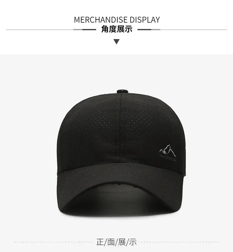 Summer Breathable Mesh Quick Drying Men Women's Baseball Cap Outdoor Sports Travel Fishing Climbing Cycling Runnning Hat